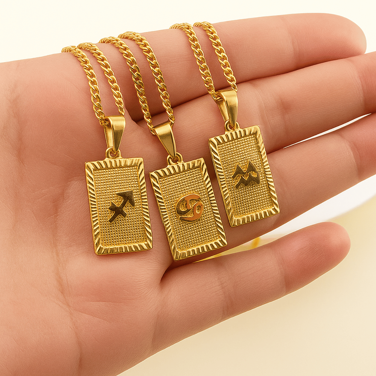Collar de Mujer con Colgante de Astrología del Horóscopo en Acero Inoxidable Chapado en Oro de 18K a Prueba de Agua con 12 Signos del Zodiaco