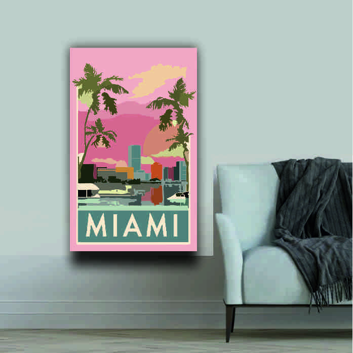 Cuadro Decorativo en pvc apto exterior 70x50cm Miami